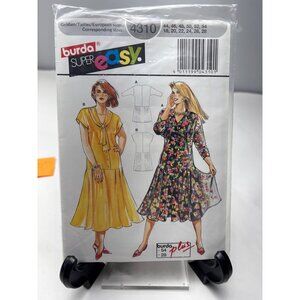 Burda 4310 Womens Dress Pattern Size 18 20 22 24 26 28 Uncut